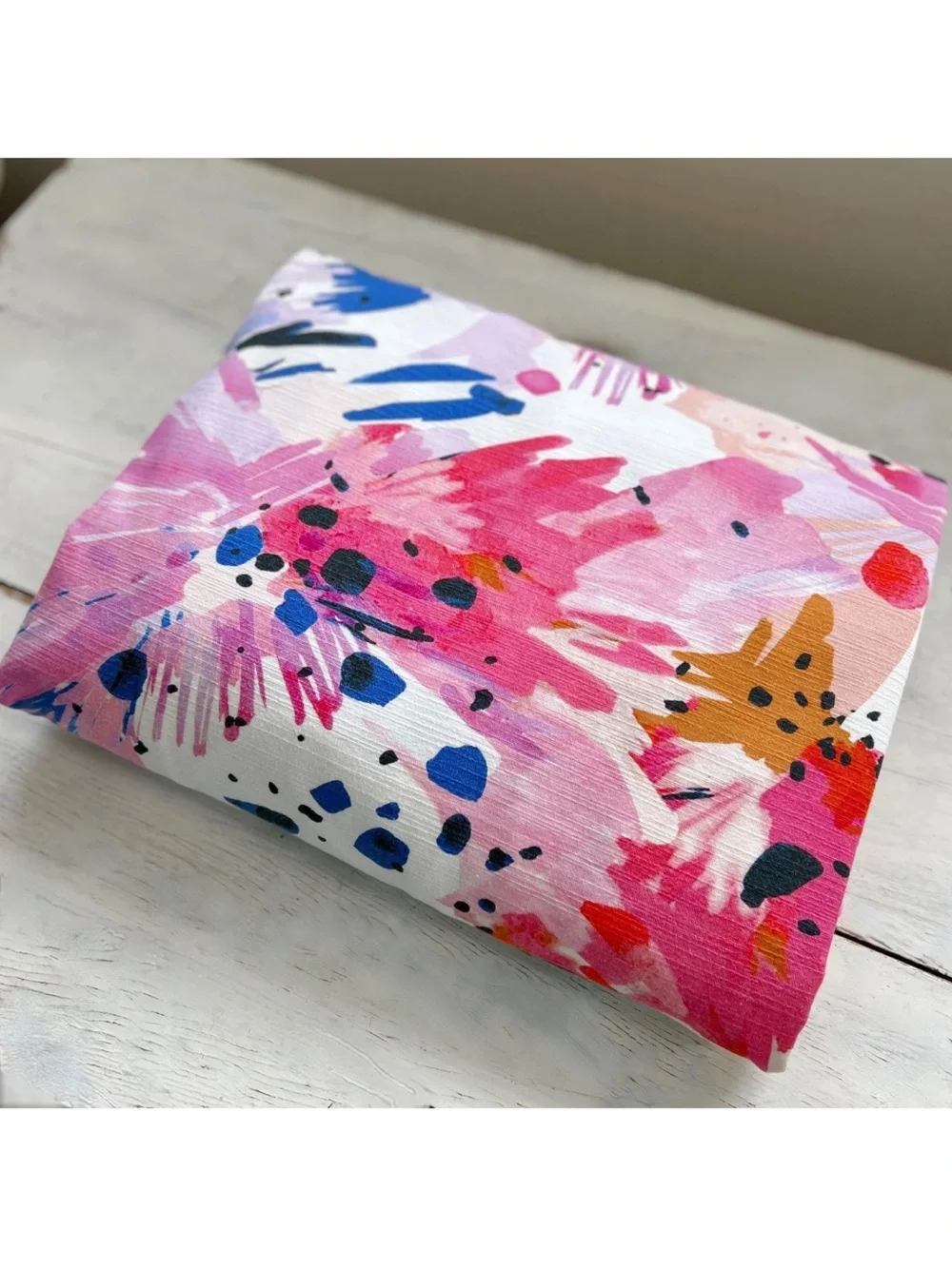 Lillian Farag ANTHROPOLOGIE Floral KING Duvet Cover Colorful Abstract Paint RARE